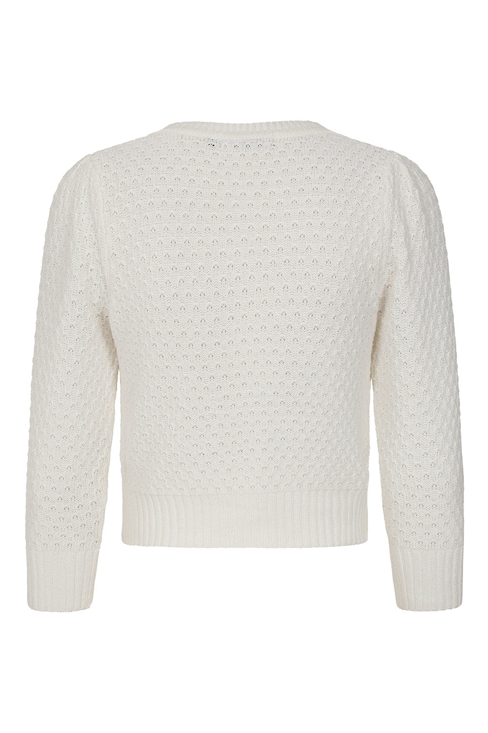 White textured sweater on a white background