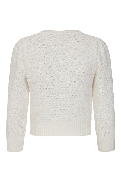 White textured sweater on a white background