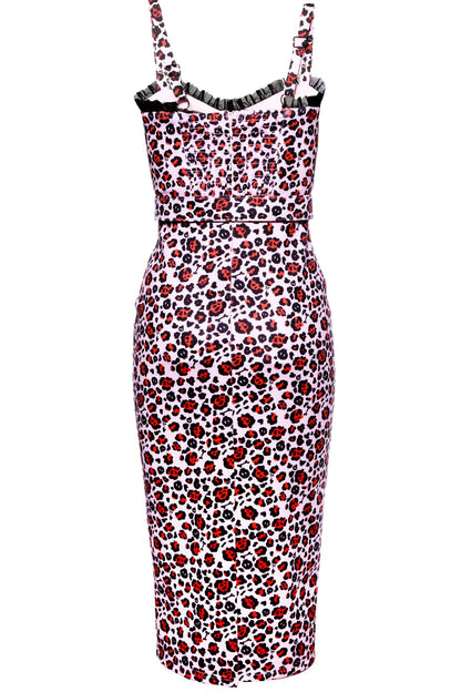 Love Bites Pencil Dress - Pink Leopard - Katakomb x Jessica Louise Collection | Preorder