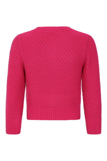 Pink sweater on a white background