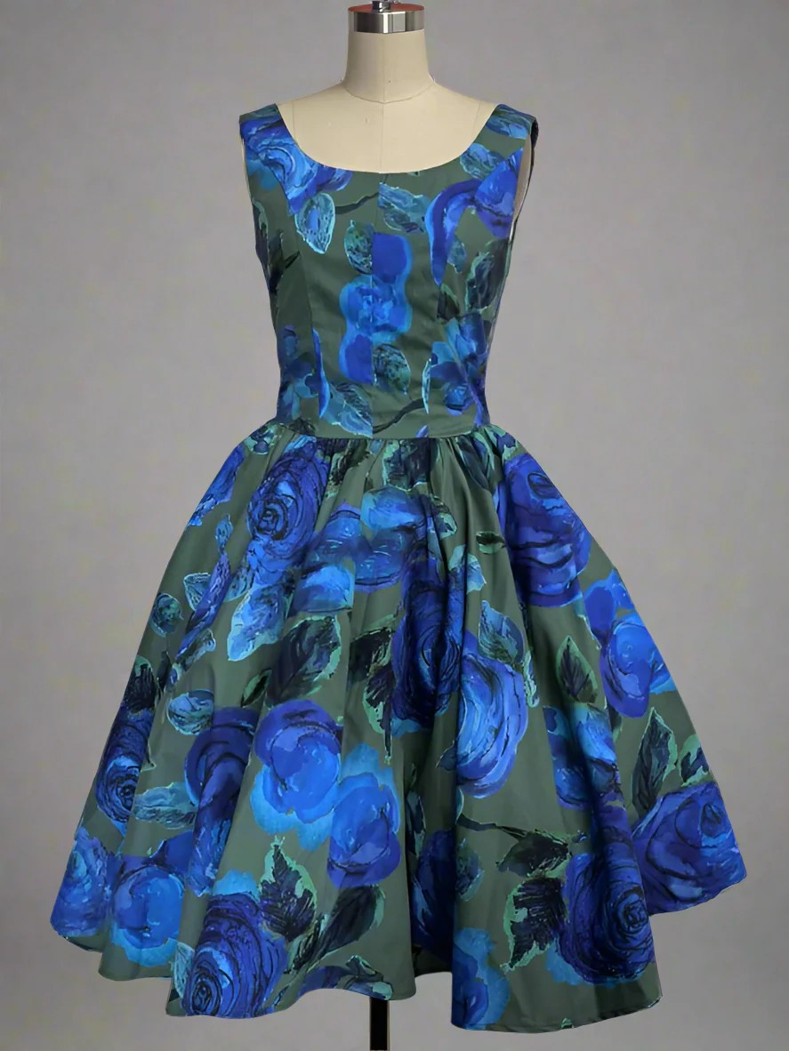 Blue Dawn Swing Dress Rockin' Bettie lana rose fashion