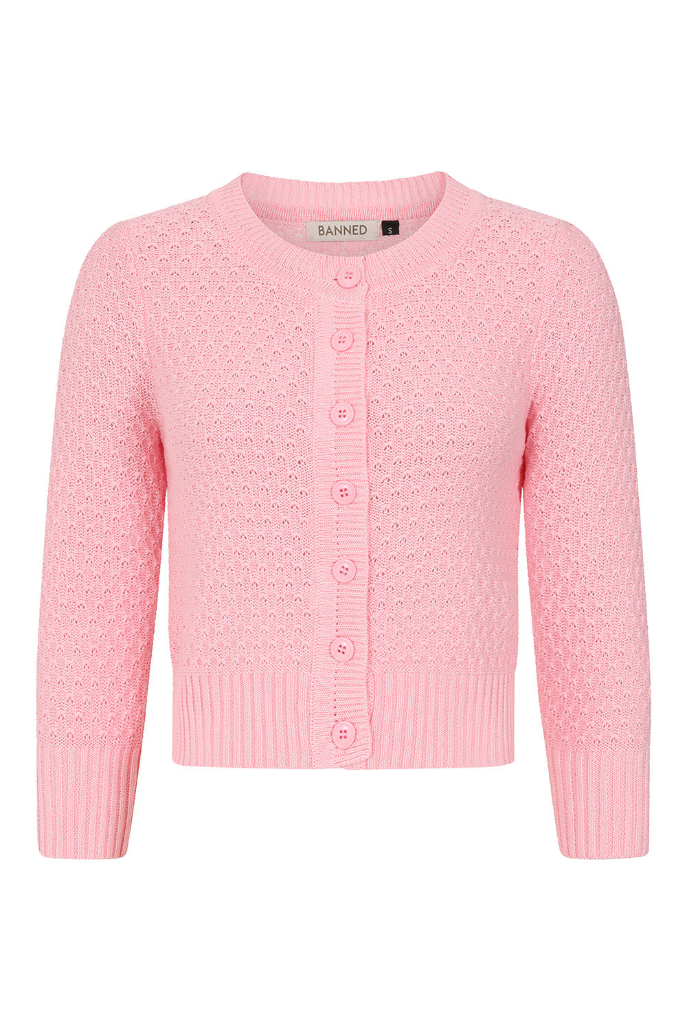 Pink cardigan on a white background