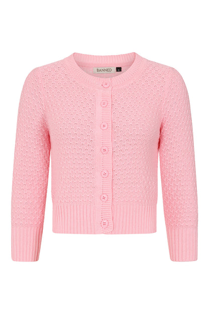 Pink cardigan on a white background