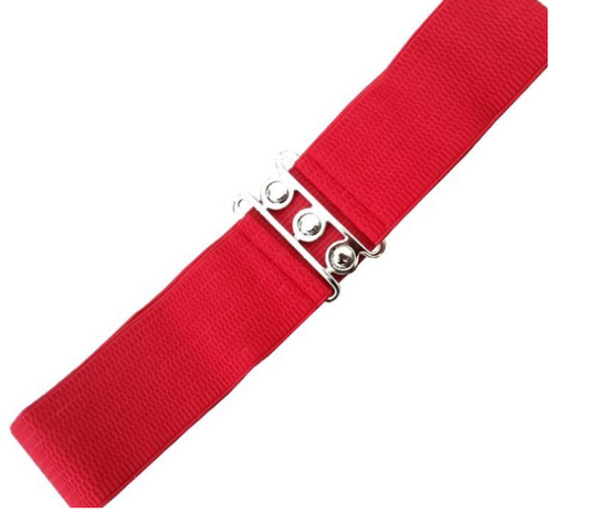 Banned Vintage Stretch Belt - Red, White, Black