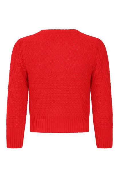 Red sweater on a white background