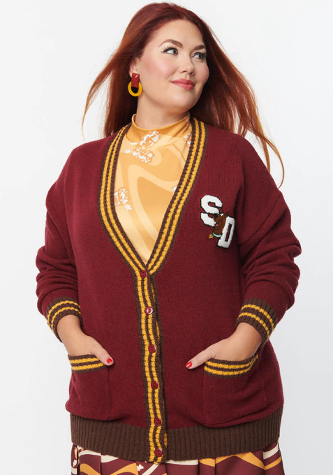 Smak Parlour x Scooby Doo Burgundy Letterman Cardigan | Only Sizes Med/Lge Left