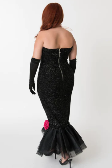 Barbie™ X Unique Vintage Black Solo In The Spotlight Strapless Wiggle Dress