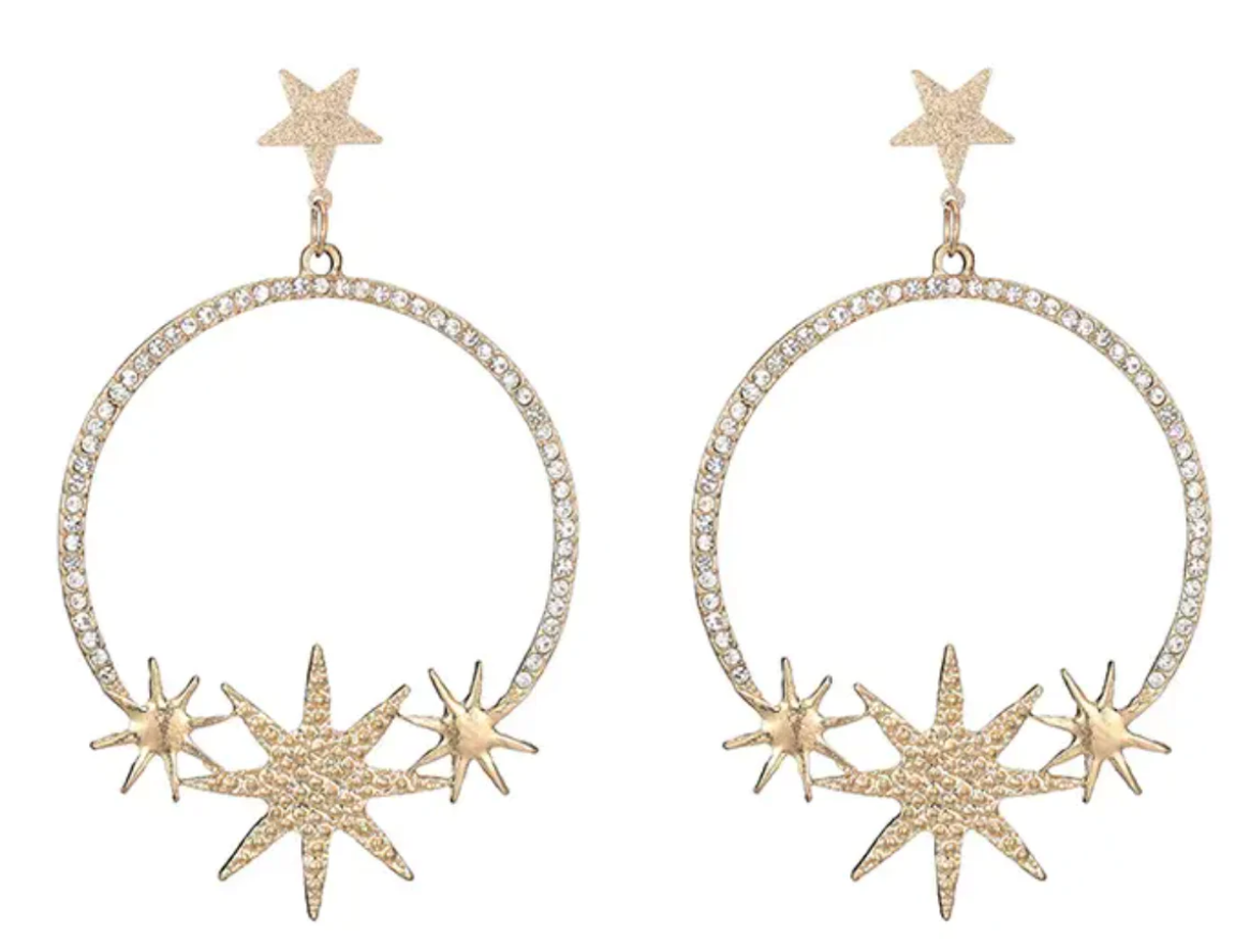 Star Hoop Earrings in Gold | Preorder