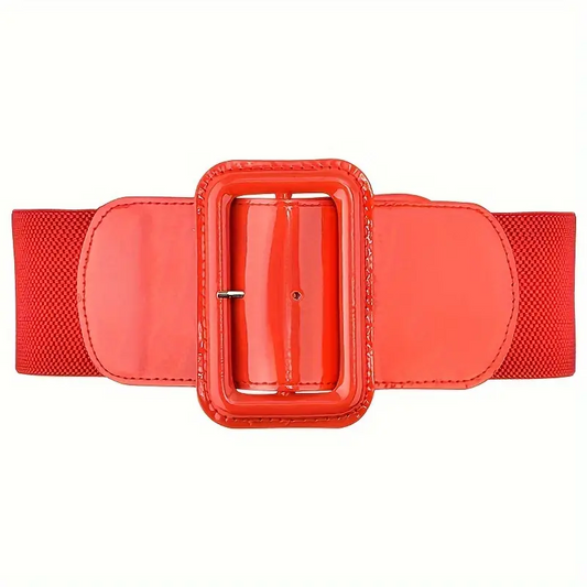 Bright Square Buckle Stretch Cinch Belt | 2 Colours | CLEARANCE