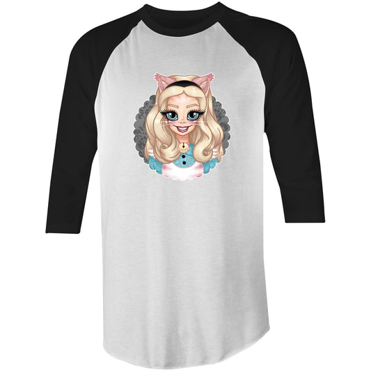 Alice in a Bubble - 3/4 Sleeve T-Shirt - 2 Colors - Online Ordering Only