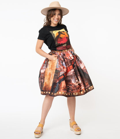 Unique-Vintage x Jurassic Park When Dinosaurs Ruled The Earth Swing Skirt | Only XSmall/2 Left