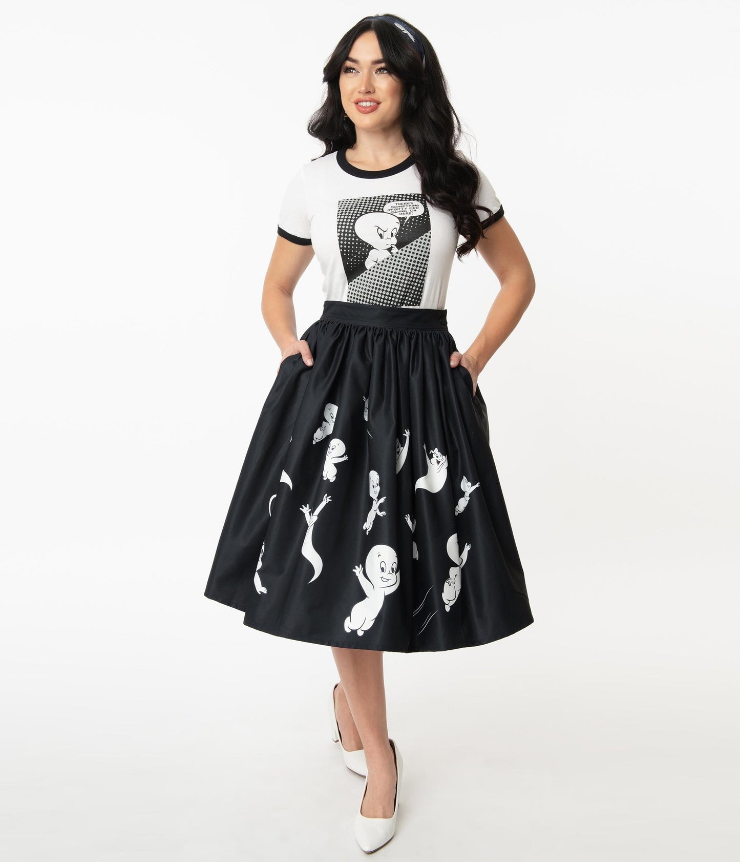 Unique-Vintage x Casper Ghostly Family Gellar Swing Skirt - Only XSmall/2 Left