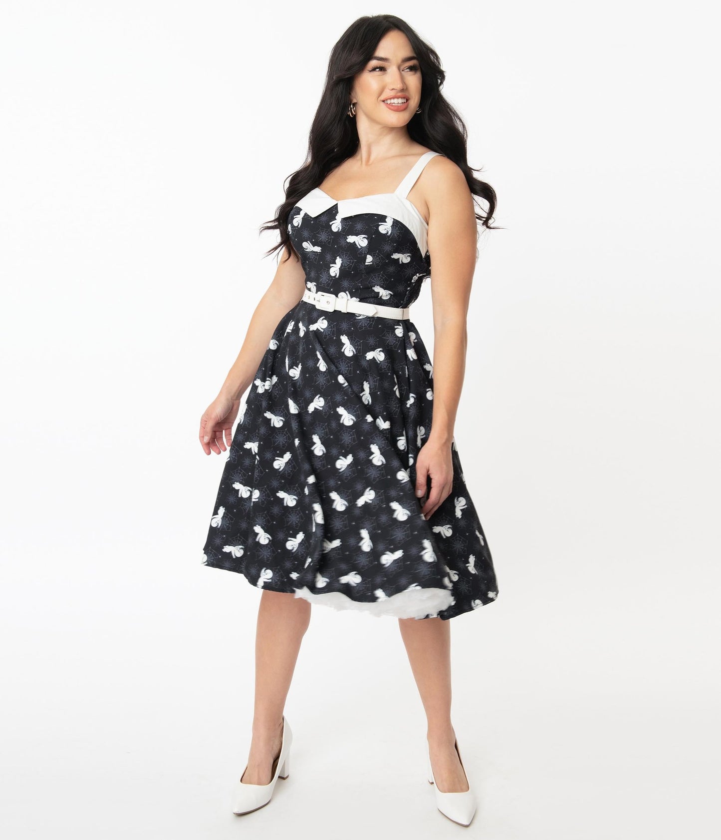 Unique-Vintage x Casper Spiderwebs & Ghosts Rachel Swing Dress | Only XSmall/2 Left