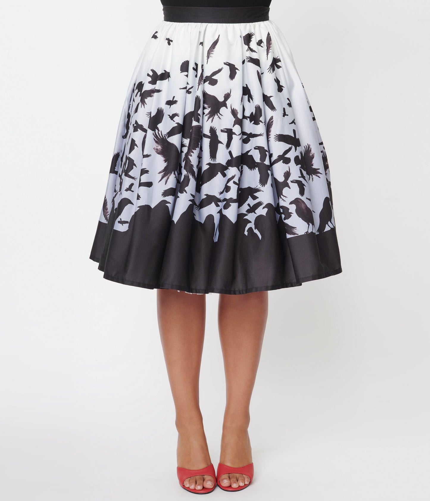 Unique-Vintage x The Birds, Birds Attack Print Main Attraction Swing Skirt - Only Size XSmall Left | CLEARANCE