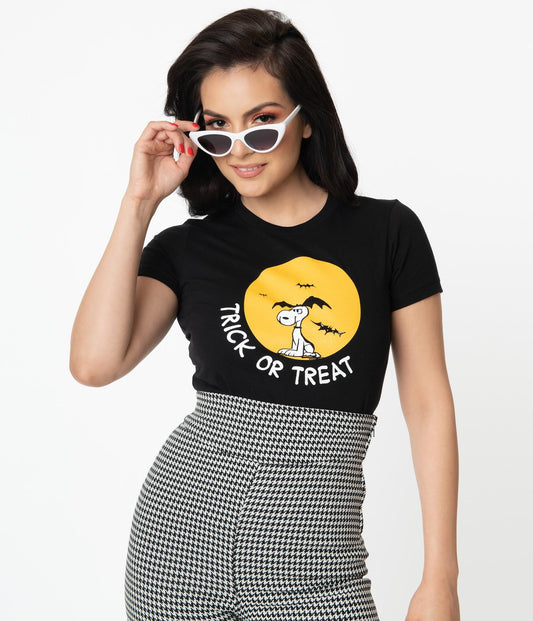 Unique-Vintage x Peanuts Trick Or Treat Fitted Tee - Only Small & Medium Left