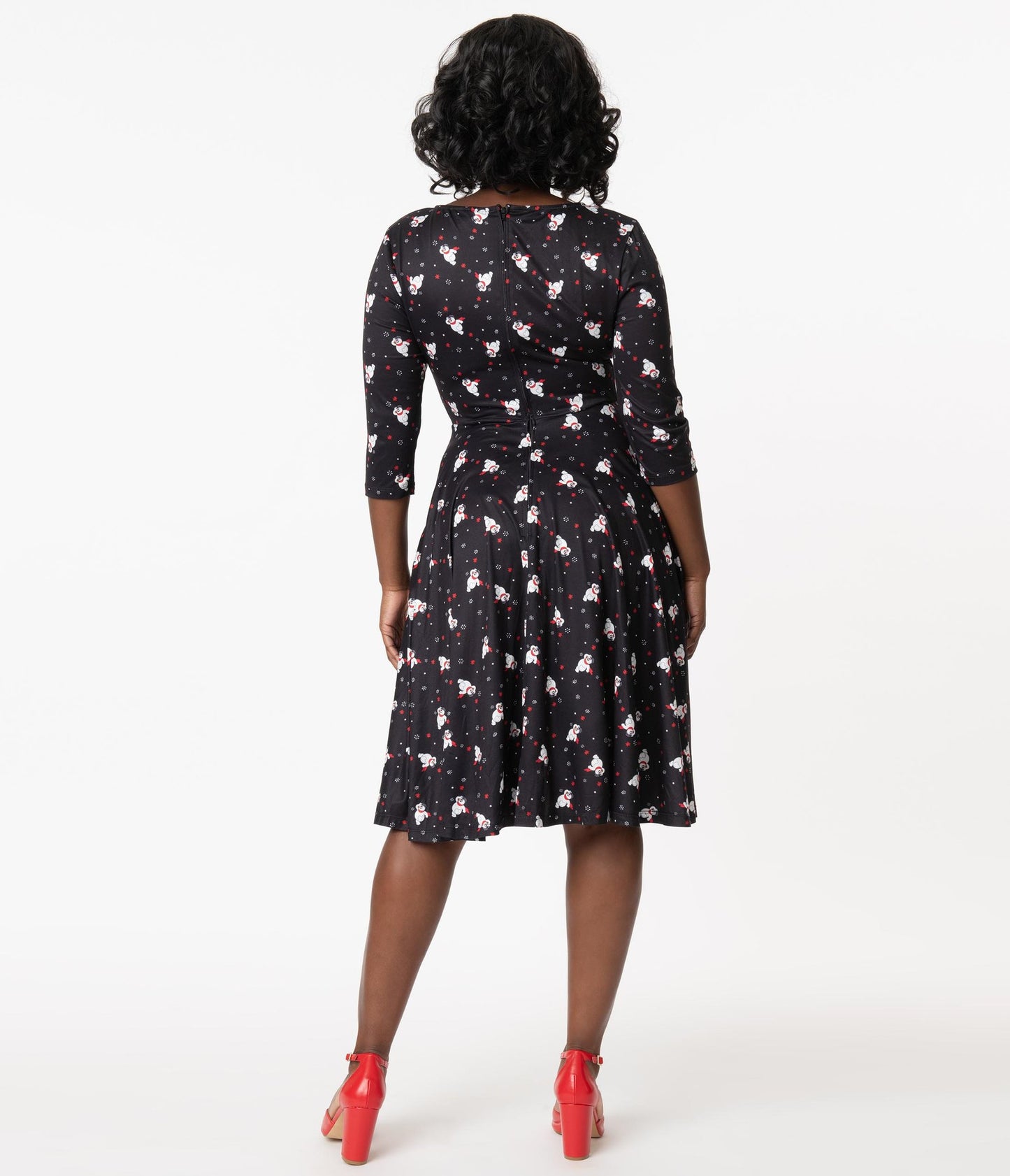 Unique-Vintage x Frosty Magic Print Nicole Swing Dress