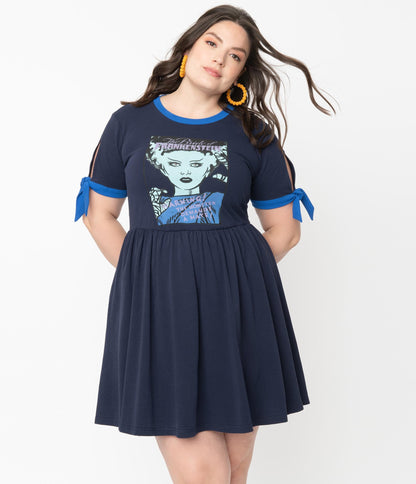Unique-Vintage x Universal Monsters Bride of Frankenstein Tessa Fit & Flare Dress - Only XSmall, Small & 1XLarge Left