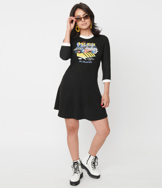 Unique-Vintage x Back To The Future - Hey Mcfly Flare Dress - Only Small/4 Left