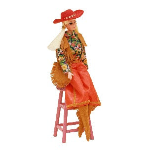 Unique Vintage Barbie Multicolor Floral Print Gaucho Gear Blouse western lana rose fashion