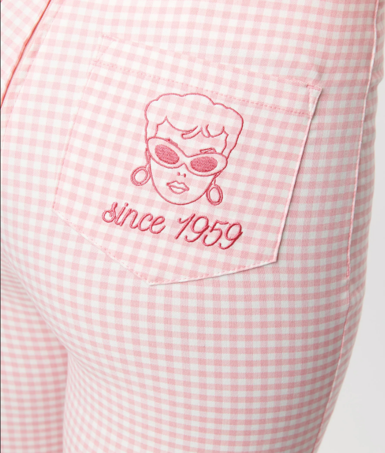 Unique Vintage x Barbie Pink Gingham Rachelle Capri Pants