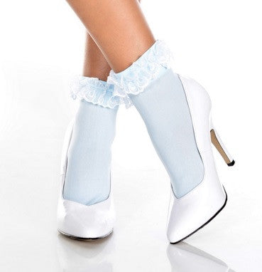 Music Legs Ruffle Trim Ankle Socks lana rose fashion