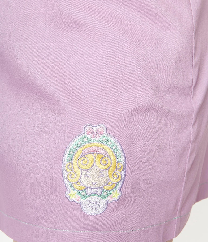 Unique Vintage X Polly Pocket Purple Embroidered Fitted Pinafore