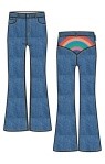 Unique Vintage x Pride Blue Denim Rainbow Embroidered Jeans